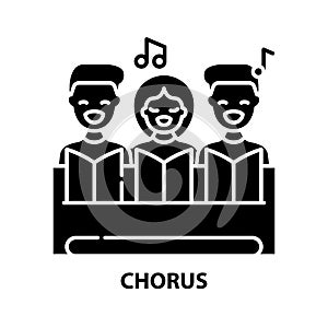 chorus icon, black vector sign with editable strokes, concept illustration