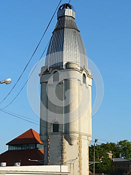 CHORZOW , SILESIA , POLAND -THE HISTORICAL WATER TOWER