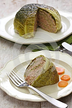 Chou farci, stuffed cabbage photo