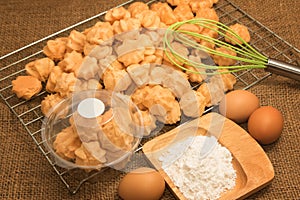 Choux cream on the baking