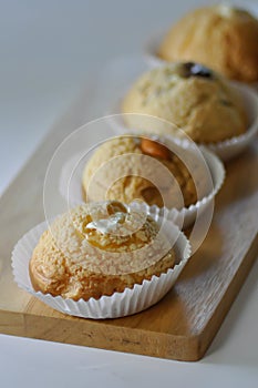 choux cream or cream puff, eclair or custard choux cream