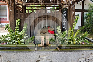 The Chozuya fountain of Kitano tenmangu shrine.  Kyoto Japan