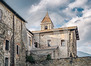 Chrch and bell tower Cusercoli, Civitella di Romagna