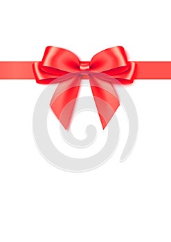 Chrismas Gift wrapping card with red ribbon