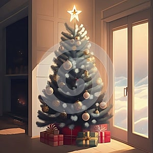 Navidad un árbol en casa generar 