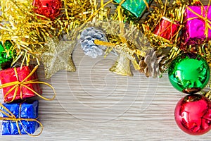 Chrismas tree and red ball.