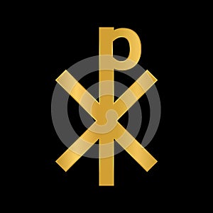 Chrismon sign icon on lblack