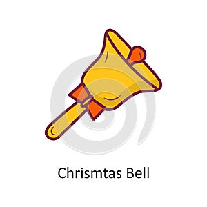 Chrismtas Bell vector Fill outline Icon Design illustration. Holiday Symbol on White background EPS 10 File