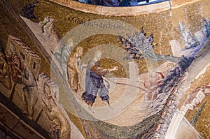 Christ and Blind Beggar, historic Byzantine mosaic