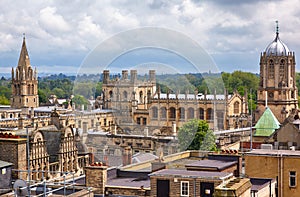 Christ Church as seen from the top of Carfax Tower. Oxford University. England
