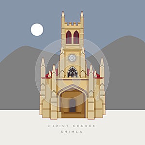 Christ Church - Shimla - Stock Illustration