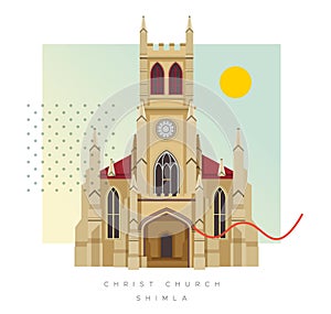 Christ Church - Shimla - Stock Illustration