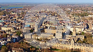 Christ Church University in Oxford from above - aerial view