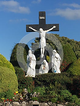 Christ on the cross crucifix statue knock Marian shrine county mayo republic of Ireland