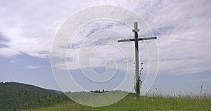Christ cross on hill