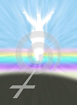 Christ and Easter symbol with Cross Shadow