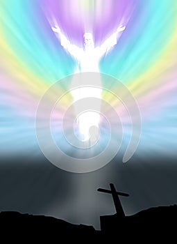 Christ and Easter symbol with Cross Shadow