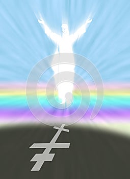 Christ and Easter symbol with Orthodox Cross Shadow