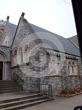 Christ Episcopal CHurch Fitchburg, Ma stone brick building