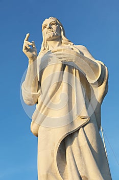 Christ of Havana or Cristo de La Habana, a sculpture representing Jesus of Nazareth on a hilltop of Casablanca overlooking the bay