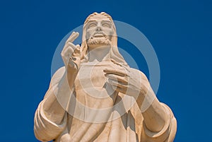 Christ of Havana is a statue by Jilma Madera that overlooks the bay in Havana, Cuba. photo