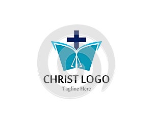 Christ logo or icon template simple creative design