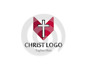 Christ logo or icon template simple creative design