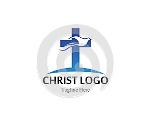 Christ logo or icon template simple creative design