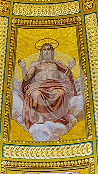 Christ Mosaic Dome Saint Stephens Cathedral Budapest Hungary