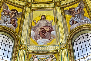 Christ Mosaic Dome Saint Stephens Cathedral Budapest Hungary