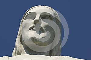 Christ the Redeemer at Corcovado Face Close-Up