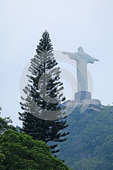 Christ the Redeemer, the Famous Statue at the Peak of Corcovado Mountain Overlooking the City of Rio de Janeiro, Brazil