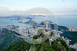 Christ the Redeemer looking over Rio de Janeiro in Brazil
