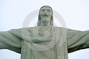 Christ the Redeemer, Soapstone Statue of Jesus Christ on Corcovado Mountain in Rio de Janeiro of Brazil