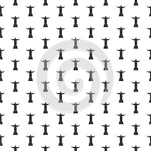 Christ the Redeemer statue seamless pattern isolated on white background
