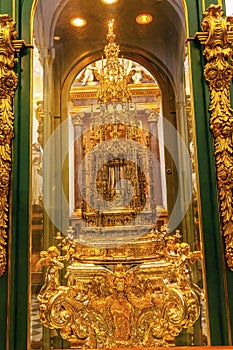 Christain Relic Golden Container Mezquita Cathedral Cordoba Spain photo