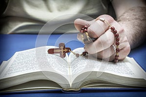 Christian believer praying to God