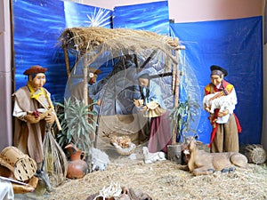 Christian catholic manger in the Church of Salta