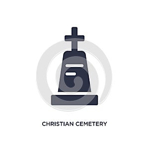 christian cemetery icon on white background. Simple element illustration from buildings concept