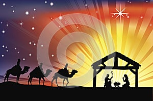 Christian Christmas Nativity Scene
