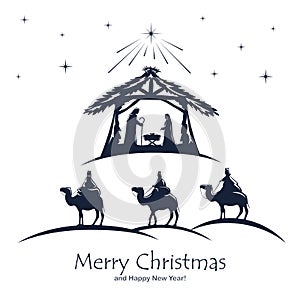 Christian Christmas on White Background