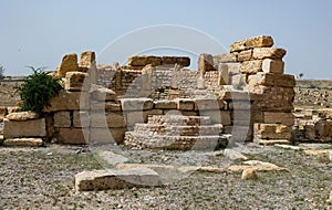Christian church with 2 choirs, eglise chretienne, ruins of the ancient Sufetula town, Sbeitla, Tunisia photo