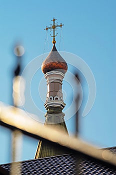 Christian Church Copper Dome with Gilded Cross