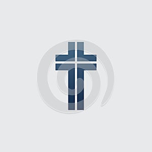 Christian church cross vector symbol in flat style. religious cross symbol. Stock vector illustration isolated on white
