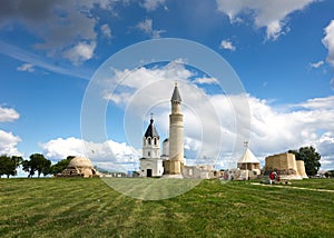 The Christian Church and the minaret of the mosque photo