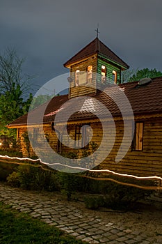 the Christian church photographed at night during the Orthodox Easter