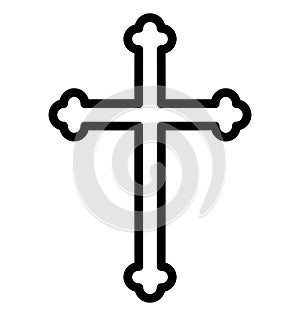 Christian cross, christianity Isolated Vector icon which can easily modify or edit