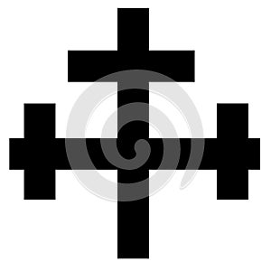 Christian cross crosslet symbol with white background