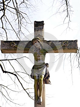 This Christian cross, with crucified Jesus, a symbol of piety, was erected in 1889 by Countess Ansembourg