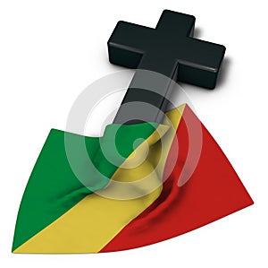 Christian cross and flag of the congo